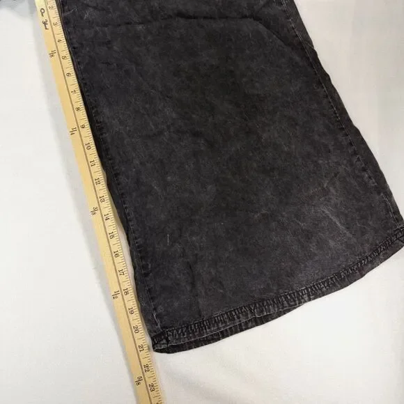 Anthropologie Black Mineral Wash Cropped Wide Leg Palazzo Pants Size Small - Picture 5 of 5